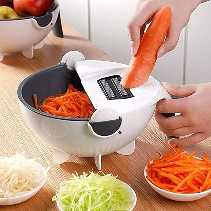Multifunction Plastic Magic Rotate 9 in 1  Vegetable Cutter